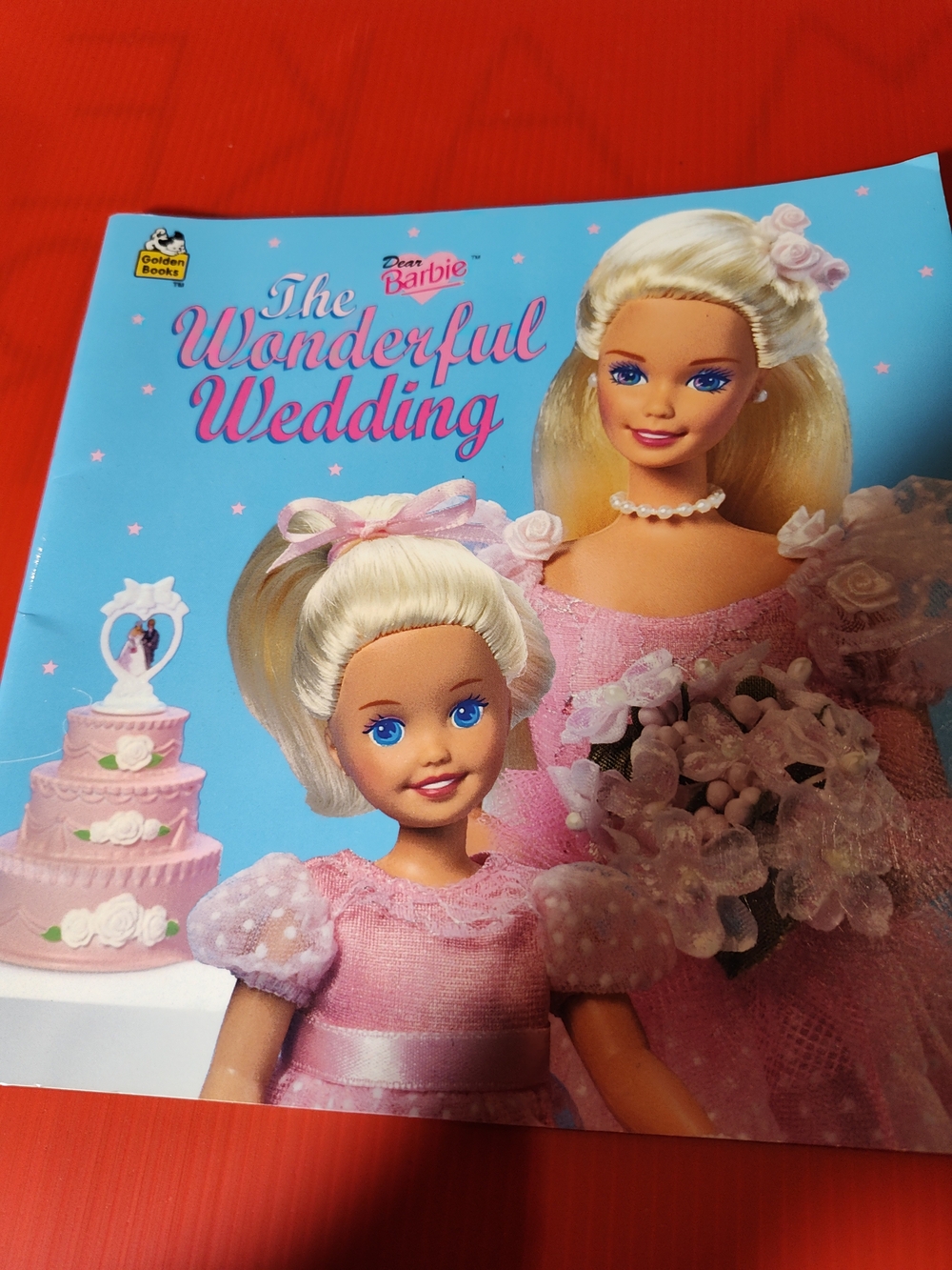 Barbie "The Wonderful Wedding" Picture Book - Pink & Blue Cover